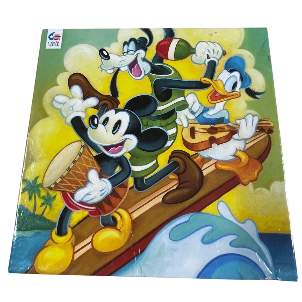 Ceaco Disney Fine Art Surf Trio Mickey Donald Goofy 1000 Piece Jigsaw Puzzle NEW